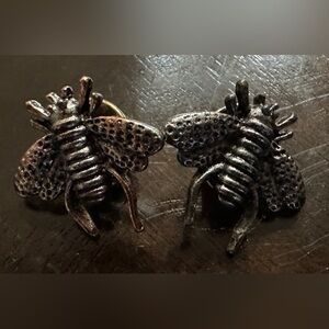 Set of 2 Vintage Bee Pins | Mixed Silver & Bronze-Tone